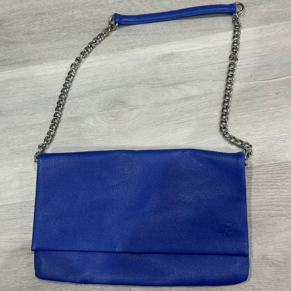 Express royal blue clutch bag